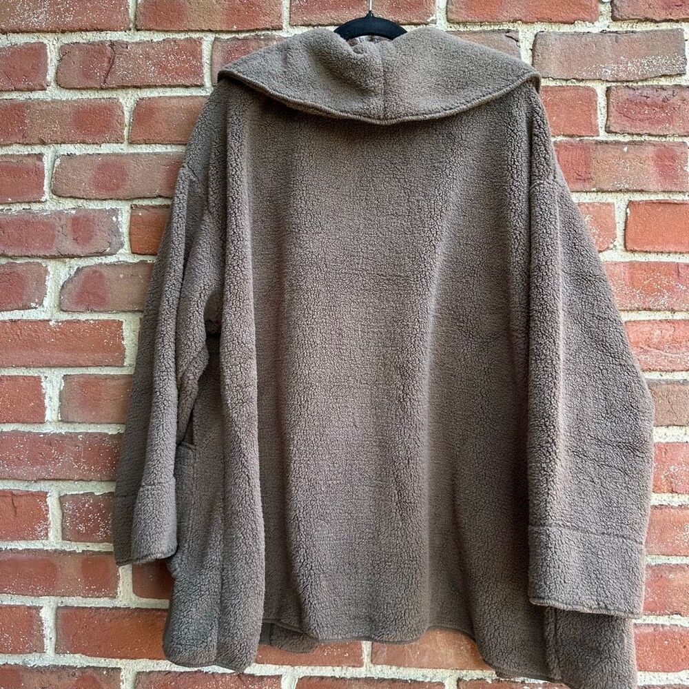 Koolaburra by UGG Sherpa Fleece Shawl Collar Cardigan jacket brown 1X NEW - Picture 4 of 5